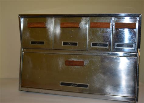 vintage stainless steel bread box